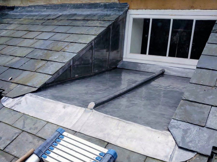 Lead flat roof and dormer, finished